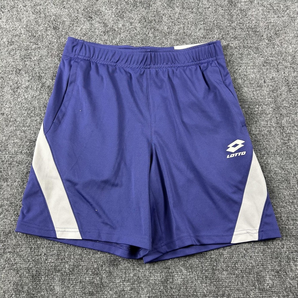 Lotto Shorts Boys Large 14-16 Purple Soccer 7‎ Inseam Mesh Panels Athletic Sport